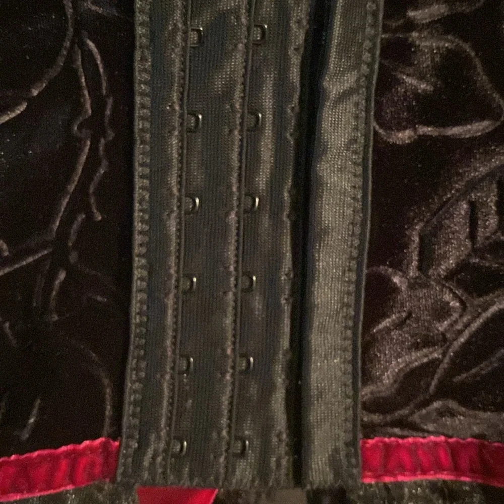Lovers lane brand velvet corset. Back hooks and push up bra inside - Picture 7 of 15